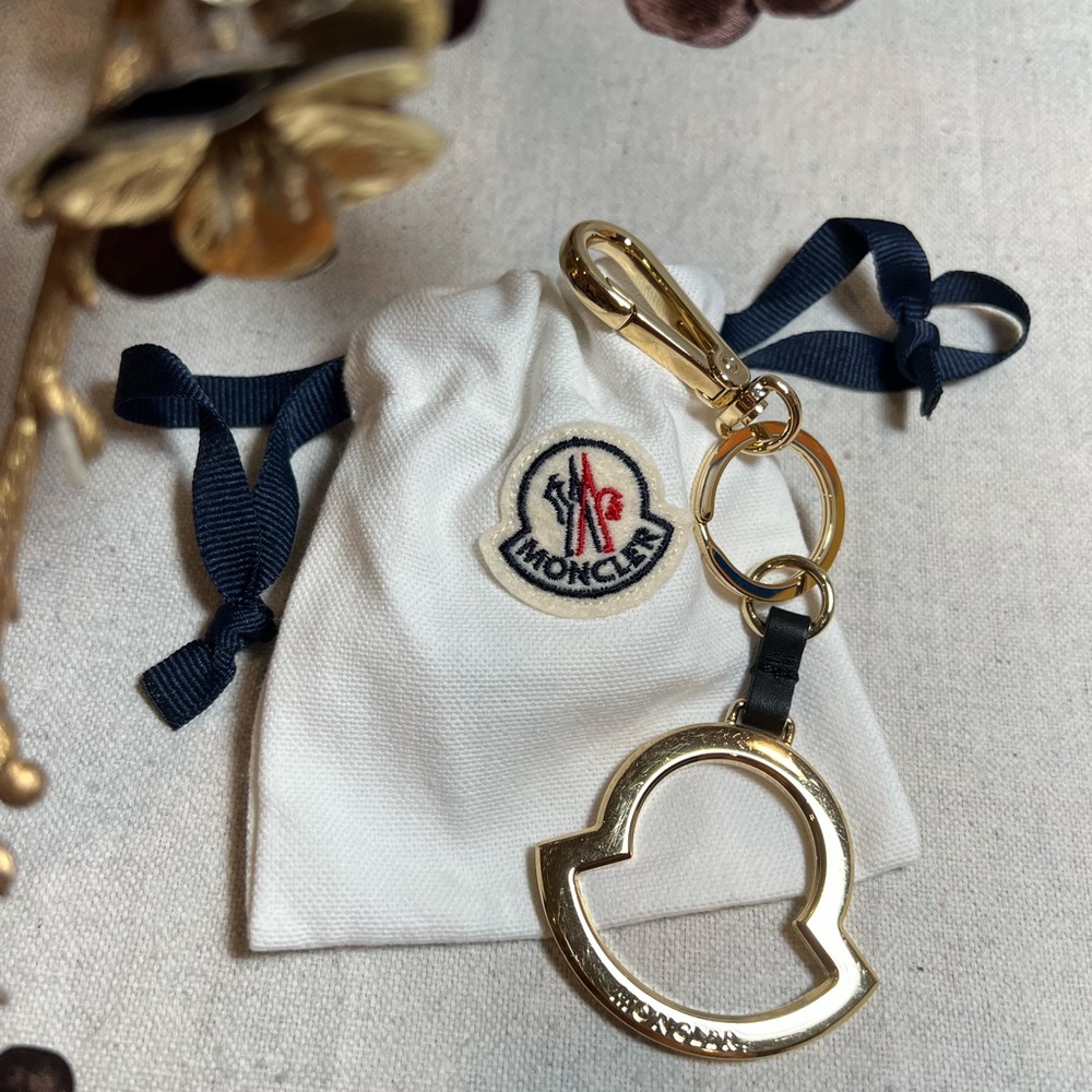 Moncler Gold and Black Logo Key Chain Stocking Stuffer Christmas - Picture 4 of 5